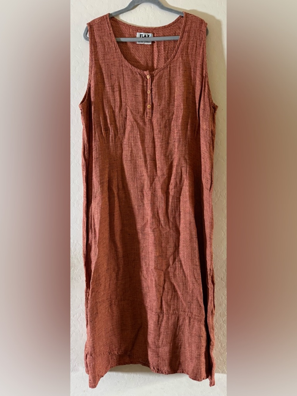 Flax, size 2G, linen midi sleeveless dress